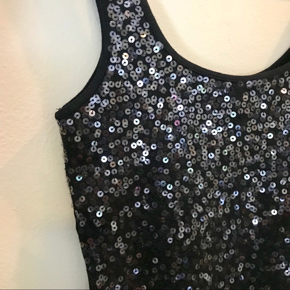 Sequin Embellished Ribbed Tank - Picture 2 of 5